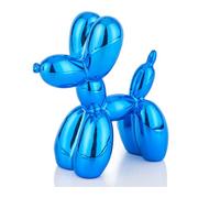 AMOIENSIS - Statuetta a forma di cane palloncino, finitura lucida, galvanizzato, 10,2 cm, piccolo soprammobile per la decorazione di scaffali e scrivanie, piccola decorazione versatile, blu