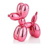 AMOIENSIS - Statuetta a forma di cane palloncino, finitura lucida, galvanizzato, 10,2 cm, piccolo soprammobile per la decorazione di scaffali e scrivanie, piccola decorazione versatile, rosa