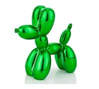 AMOIENSIS - Statuetta a forma di cane palloncino, finitura lucida, galvanizzato, 10,2 cm, piccolo soprammobile per la decorazione di scaffali e scrivanie, piccola decorazione versatile, verde