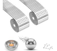 Amoig Mini Specchio Mosaico Vetro, Piastrelle In Vetro Specchiato Autoadesive, Tessere Mosaico A Specchio per Bagno, Cucina, Decorazione Casa, 2 Rotoli, Colore Argento