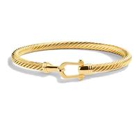 Amoina Braccialetto intrecciato da donna, elegante bracciale in acciaio inox con chiusura a gancio, gioiello minimalista