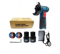 Amoladora Angular inalámbrica with dos baterias, 19500RPM, Amoladora angular eléctrica de 76 mm, herramienta para casa, hogar, taller pequeño, local. Motore con elevata velocità di 19.500 giri/min per