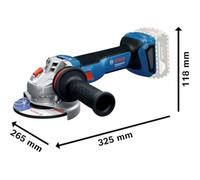 Amoladora de arranque suave GWS 18V-11 S de 125 mm y 18 V (caja individual) - Bosch Pro