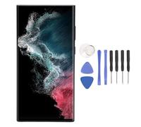 AMOLED Originale per Galaxy S22 Ultra, Display LCD OLED Touch Screen Digitizer Assembly S22ultra SM S908B Schermo LCD di Ricambio con Telaio, 6,7 pollici (Nero opaco)