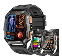 AMOLED Orologio da polso da uomo con funzione telefono, batteria da 430 mAh, orologio sportivo con chiamate Bluetooth, orologio fitness con monitor del sonno, contapassi, impermeabile 5 ATM, per iOS
