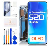 AMOLED - Schermo di ricambio per Samsung Galaxy S20 Plus 5G, per Samsung S20 Plus 5G LCD Display Digitizer per Galaxy S20+ SM-G985U G985A G985W G986U G986A Touch Screen Full Assembly (blu con cornice)