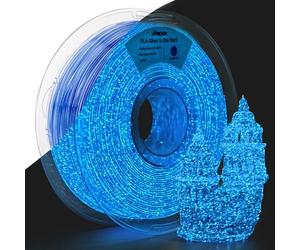 AMOLEN Glow in The Dark PLA Filamento, 1,75 mm lucido PLA 3D Printer Filamento, Firefly Blue