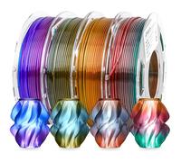 AMOLEN PLA filamento per stampante 3D, Filamento 1.75mm, Filamento ad alta resistenza compatibile con stampanti 3D FDM, Precisione dimensionale +/- 0.02 mm, 200 g x 4 bobine