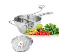 AMOMGard, passaverdure in acciaio inox 18/10, 4 inserti per setaccio, lavabile in lavastoviglie, per passare frutta e verdura zuppa, marmellate, salse