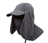 AMOMYDOG Cappello Pescatore, Protezione UV UPF 50+ Cappello Sole con Staccabile Patta del Collo e Copertura del Viso, Cappello Estivo Berretto Unisex per Escursionismo Giardinaggio (Grigio Scuro)