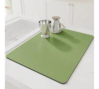 AMOMYDOG Tappetino Scolapiatti, Tappetini Lavello Super Assorbente, Scolapiatti da Lavello Asciugatura Rapida, Tappetino per Caffè Antiscivolo per Bancone Cucina Caffettiera (Verde, 40 x 50cm)
