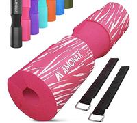 Amonax Barbell Squat Pad Cuscino Bilanciere quat - Collo e Spalle Supporto Pad - Grande per Squat, Affondi, Spinte Dell'anca Allenamento/Esercizi/Allenamento Con i Pesi Fitness (Zebra Rosa)