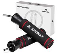 Amonax Corda per Saltare Professionale, speed rope crossfit, corda boxe jump rope skipping rope gym fitness, funicella corda da salto double under allenamento, attrezzi palestra casa kit.