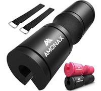 Amonax Cuscino Hip Thrust Palestra, Cuscino Bilanciere Con Schiuma Spessa E Cinghie in Velcro Sicure, Protezione per Glutei, Accessorio Essenziale per E Allenamento Con Pesi in Bilanciere Squat (Nero)