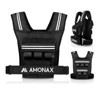 Amonax Gilet da corsa regolabile per donne e uomini, 0,8-10 kg/1,1-20 kg/1,5-30 kg, catarifrangente, ideale per allenamento fitness, costruzione muscolare e forza in palestra a casa (nero, 10 kg)