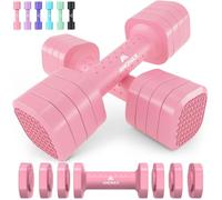 Amonax Pesi Palestra Manubri Regolabili 4 in 1, Set di pesas 1kg/1.5kg/2kg/2.5kg per Uomo e Donna, Kit Pesi Palestra per Casa, Manubri Palestra Compatti per Allenamento di Forza e Fitness Quotidiano