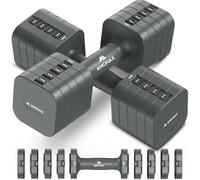 Amonax Pesi Palestra Manubri Regolabili 5 in 1, Set di pesas 1kg/2kg/3kg/4kg/5kg per Uomo e Donna, Kit Pesi Palestra per Casa, Manubri Palestra Compatti per Allenamento di Forza e Fitness Quotidiano