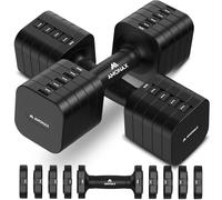 Amonax Pesi Palestra Manubri Regolabili 5 in 1, Set di pesas 1kg/2kg/3kg/4kg/5kg per Uomo e Donna, Kit Pesi Palestra per Casa, Manubri Palestra Compatti per Allenamento di Forza e Fitness Quotidiano