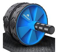 Amonax Ruota Addominali Rotella Rullo Workout Convertibile Con Grande Tappetino Per Esercizi Di Rollout Abs, Ab Roller Wheel Per Allenamento Di Forza Fitness Per Casa Attrezzi Palestra (Blu)