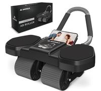 Amonax Ruota Addominali Rotella Rullo Workout Convertibile Con Tappetino Per Esercizi Di Rollout Abs, Ab Roller Wheel Per Allenamento Di Forza Fitness (Nero Assistenza)