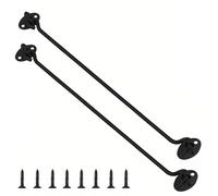 AMONENZ 2 Pezzi 400mm Ganci per Cabina, Nero 201 in Acciaio Inox Chiusura a Gancio e Occhiello, Gancio Fermaporta, Ferma Persiane con 8 Viti, per Serrature di Porte, Recinzioni da Giardino