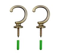 AMONENZ 2 Pezzi Ganci per Tende, Bronzo Gancio da Parete Vintage, Lega di Zinco Gancio a Vite, con Tubo di Espansione, per Tende da Bagno, Abbigliamento, Cappelli