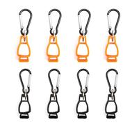 AMONENZ 8 Pezzi Porta-Guanti Clip Guanto, Clip di Sicurezza per Guanti, Nero e Arancione Clip per Guanti Gancio con Moschettone per Appendere Guanti Lavoro, Elmetto Protettivo