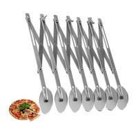 AMONENZ Rotella Tagliapasta a 7 Ruote, Regolabile Tagliapasta, Acciaio Inossidabile Affettatrice per Pizza Retrattile, Argento Taglia Pizza Professionali, per Pizza, Impasti e Pancake