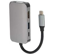 AMONIDA Adattatore Compatto in Lega di Alluminio per Docking Station di Tipo C 4 in 1 Rapida Erogazione di Energia e un Comodo Trasferimento dei Dati per gli Utenti di Uffici Mobili