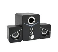 AMONIDA Altoparlante per Computer Bluetooth, Mini Altoparlante da Tavolo a 2.1 con Suono Scioccante per Eventi, Portata Wireless di 10 M, 3 unità (BLACK)
