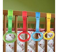 AMONIDA Anelli per Addestramento Camminata per Bambini, 4 Pezzi Anelli per Girello in Piedi per Ganci per Culla, con Bordi Morbidi, Ideali per Bambini da 8 a 10 Mesi (Combinazione di colori)