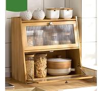 AMONIDA Armadietto Portaoggetti da Appoggio in bambù Durevole Organizer Salvaspazio per Uso Materiale di bambù da 15,7 Pollici (Color Legno 3 Strati 40x28x50cm)