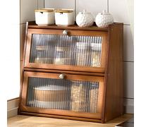 AMONIDA Armadietto Portaoggetti da Appoggio in bambù Durevole Organizer Salvaspazio per Uso Materiale di bambù da 15,7 Pollici (Marrone 3 Strati 40x28x50cm)