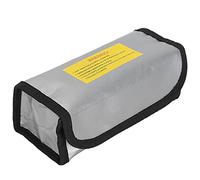 AMONIDA Borsa per Batterie LiPo Ignifuga per Ricarica e Protezione Sicure - Fibra Ignifuga Grigia 19,4x7x7,8 Cm - Ideale per Droni Modello RC