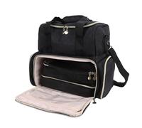 AMONIDA Borsa per Smalti, Imbottitura Spessa in Velluto Color Pesca, Tracolla Regolabile, Borsa per Riporre le Unghie con 2 Borse Rimovibili, Organizer per Unghie, per Viaggi e Sa