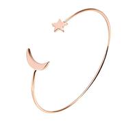 AMONIDA Bracciale Aperto in Rame da Donna con Decorazione a Stella lunare. Elegante Braccialetto Rigido da 6 Cm (Oro rosa)