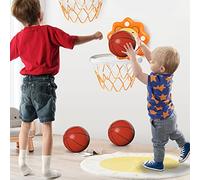 AMONIDA Canestro da Basket per Bambini al Coperto Senza Punzoni, Tavolo da Basket Pieghevole con Sensore di Punteggio, Ottimo per L'uso nella Scuola Materna, 29 X 25 X 5,5 Cm (Orange)