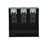 AMONIDA Cassetta per Cassiere, Vassoio per Soldi in Resina con Struttura in Metallo, Organizer per Soldi con Design a Portafoglio, Ideale per Supermercati, Negozi, Hotel, Scuole e Ospedali (BLACK)