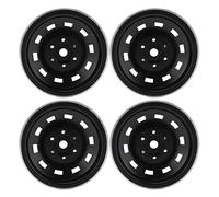 AMONIDA Cerchioni in Metallo da 1,9 Pollici 4 Pezzi Durevole in Acciaio e Alluminio per Auto RC Axial SCX10 D90 (BLACK)