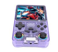 AMONIDA Console di Gioco Portatile retrò R36MAX, Console di Gioco Integrata da 4 Pollici e 128 GB, Portatile Open Source con Batteria da 3000 MAh, Ideale per Giochi retrò (PURPLE)