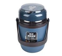 AMONIDA Contenitore Termico per il Pranzo, Contenitore per Alimenti Isolato, con Cucchiaio Pieghevole, a Tenuta Stagna, per la Preparazione dei Pasti Giornalieri, 2 Litri (BLUE)