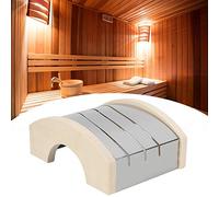 AMONIDA Copertura per Paralume per Lampada da Sauna, Design Resistente in Acciaio Inossidabile e Legno, Protegge Le Lampade Antideflagranti per la Sauna, 24x19 Cm, 1 unità