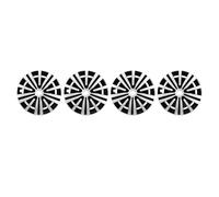 AMONIDA Coprimozzi per Ruote da 15" Color Argento e Nero, Design Leggero con Clip per Maggiore Protezione e Stile, Adatti per 208, Adatti per, V40, per Seat, Confezione da 4