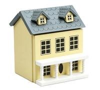 AMONIDA Cottage in Miniatura in Scala 1:12 per Casa delle Bambole Affascinante Modello di Casetta in Legno con Tetto Spiovente Grigio per Collezionisti di Bambole (YELLOW)