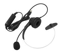AMONIDA Cuffia USB con Microfono Leggera e Comoda per Riunioni Aziendali e Call Center, Controllo Volume, Cavo da 2,1 M