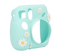 AMONIDA Custodia in Silicone per Fotocamera Istantanea Custodia Protettiva Morbida e Leggera per Mini 7 Plus Impugnatura Comoda Tracolla Regolabile 14x13x6 Cm (margherita blu)