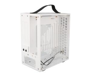 AMONIDA Custodia per PC ITX in Miniatura Custodia per Computer Desktop Portatile in Acrilico Trasparente Fai-da-te per L'intrattenimento Domestico di Piccole Dimensioni 23x20,5x12 Cm (WHITE)