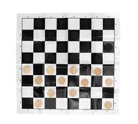 AMONIDA Dama Internazionale in Legno, Set di Scacchi in Legno a Grana da 28 Pezzi con Tavola Reversibile per Bambini e Adulti, Classico Gioco all'aperto per Interni per Famiglia, Campeggio, Cortile