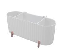 AMONIDA Dispenser Organizer per Batuffoli di Cotone con 3 Scomparti, Versatile, con Coperchio Trasparente, per Camera Letto, Bagno, Plastica, 21 X 8,5 X 9,2 Cm (WHITE)