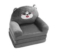 AMONIDA Divano Apribile per Bambini, Divertente Divano a Forma di Cartone Animato per Rilassarsi e Fare un Pisolino, Design Leggero per Sale Giochi e Camere da Letto, Cane Grigio, Spugna Resistente